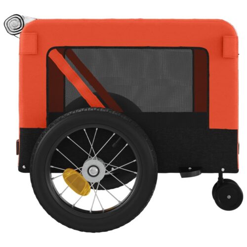 Pet Bike Trailer Orange Black Oxford Fabric Iron - Image 8