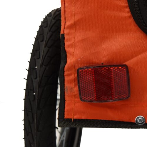 Pet Bike Trailer Orange Black Oxford Fabric Iron - Image 11