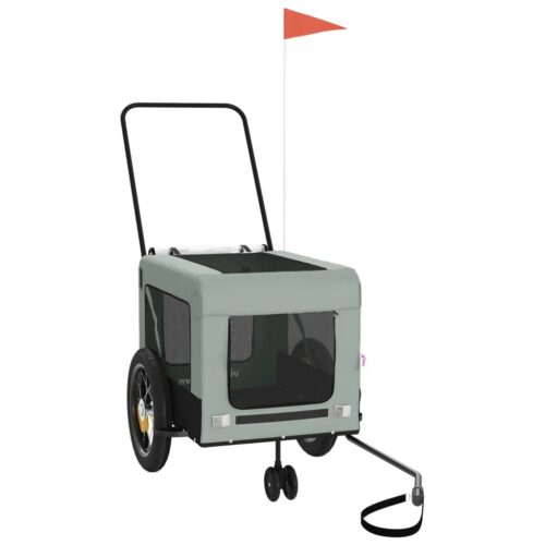 Pet Bike Trailer Grey Black Oxford Fabric Iron - Image 4