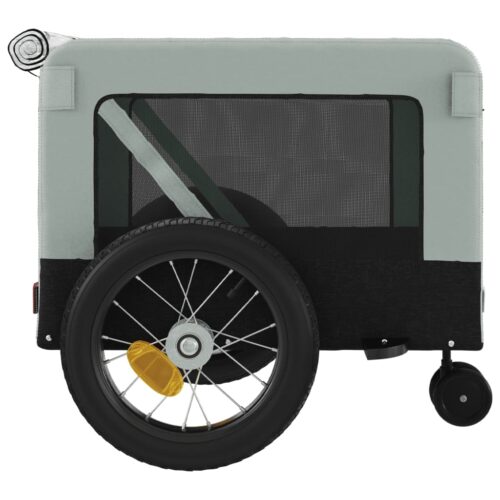 Pet Bike Trailer Grey Black Oxford Fabric Iron - Image 8