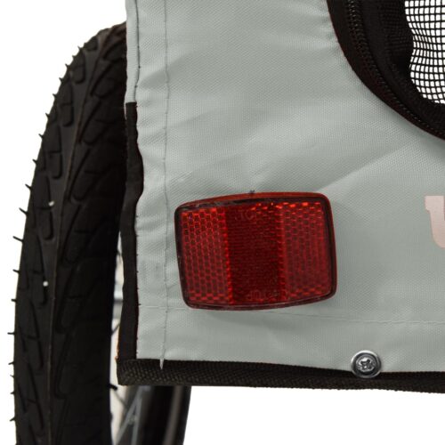 Pet Bike Trailer Grey Black Oxford Fabric Iron - Image 11
