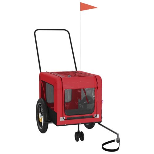 Pet Bike Trailer Red Black Oxford Fabric Iron - Image 3