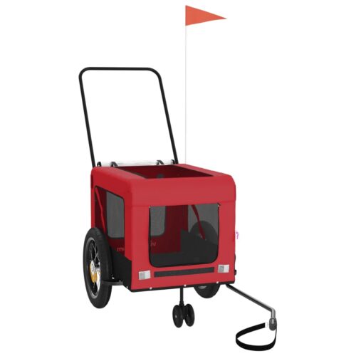 Pet Bike Trailer Red Black Oxford Fabric Iron - Image 4