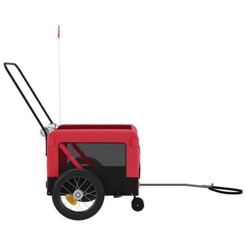 Pet Bike Trailer Red Black Oxford Fabric Iron - Image 7