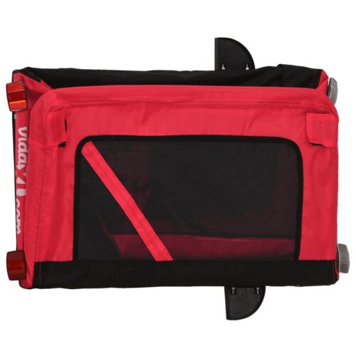 Pet Bike Trailer Red Black Oxford Fabric Iron - Image 10