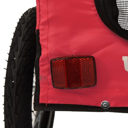 Pet Bike Trailer Red Black Oxford Fabric Iron - Image 11