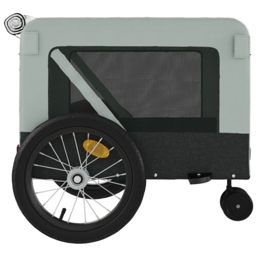 Pet Bike Trailer Grey Black Oxford Fabric Iron - Image 8