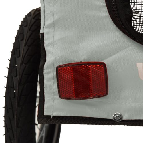 Pet Bike Trailer Grey Black Oxford Fabric Iron - Image 11