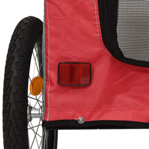 Pet Bike Trailer Red Grey Oxford Fabric Iron - Image 10