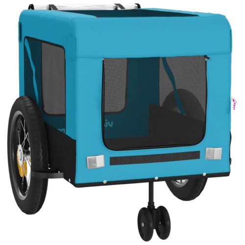 Pet Bike Trailer Blue Black Oxford Fabric Iron - Image 5