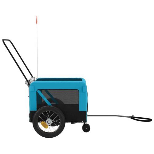 Pet Bike Trailer Blue Black Oxford Fabric Iron - Image 6