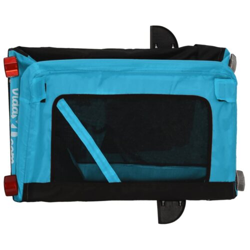 Pet Bike Trailer Blue Black Oxford Fabric Iron - Image 9