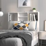 Wooden Headboard with Storage Shelf Rack Bed Head Bedhead White Single 100cm