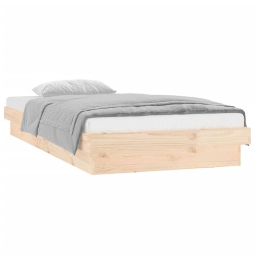 LED Bed Frame 90x190cm Solid Wood - Image 2