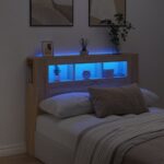 LED Headboard Sonoma Oak 140cm Engineered Wood