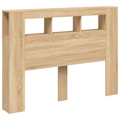 LED Headboard Sonoma Oak 140cm Engineered Wood - Image 5