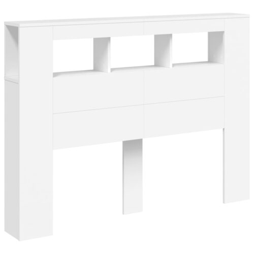 LED Headboard White 140cm Engineered Wood - Image 5