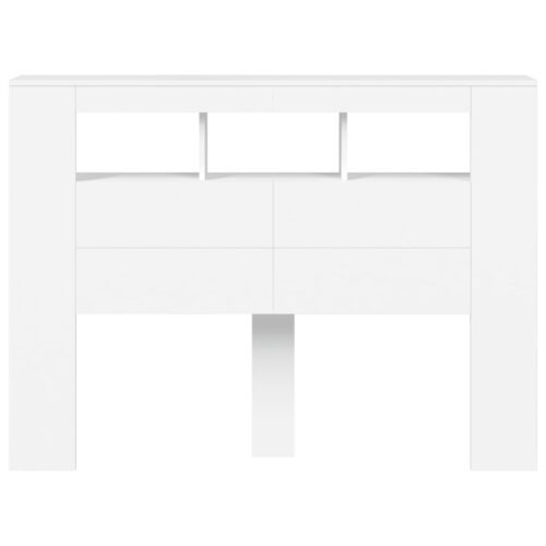 LED Headboard White 140cm Engineered Wood - Image 6