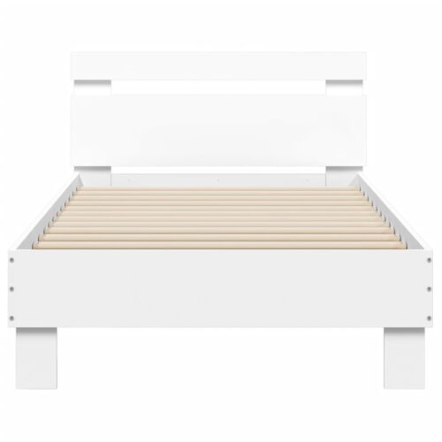 Bed Frame with Headboard White 90x190cm - Image 5