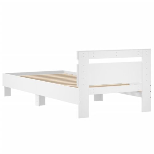 Bed Frame with Headboard White 90x190cm - Image 7