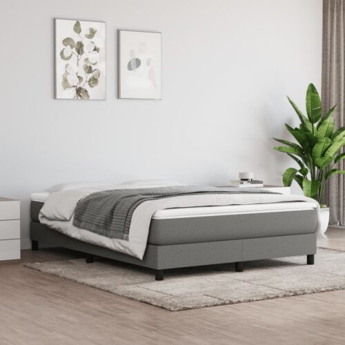 Bed Frame Dark Grey Queen Fabric