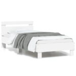 Bed Frame with LED Lights White 90x190cm