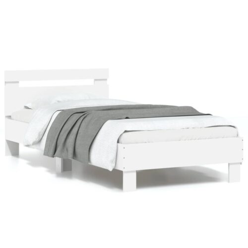 Bed Frame with LED Lights White 90x190cm