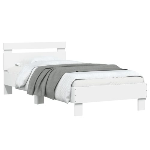 Bed Frame with LED Lights White 90x190cm - Image 5