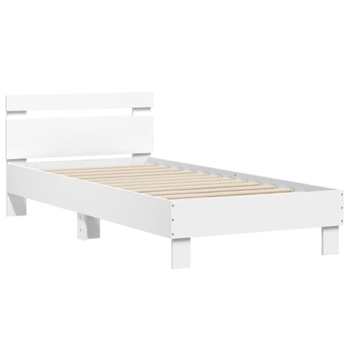 Bed Frame with LED Lights White 90x190cm - Image 6