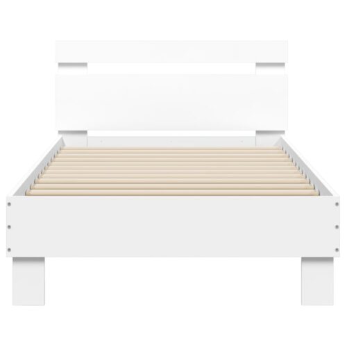 Bed Frame with LED Lights White 90x190cm - Image 7