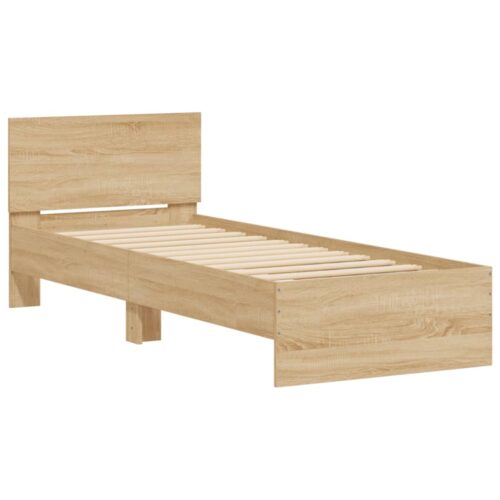 Bed Frame with Headboard Sonoma Oak 90x190cm - Image 2