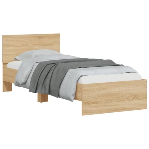 Bed Frame with Headboard Sonoma Oak 90x190cm - Image 4