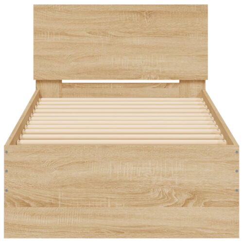 Bed Frame with Headboard Sonoma Oak 90x190cm - Image 5