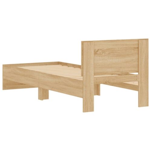 Bed Frame with Headboard Sonoma Oak 90x190cm - Image 7