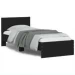 Bed Frame with Headboard Black 90x190cm