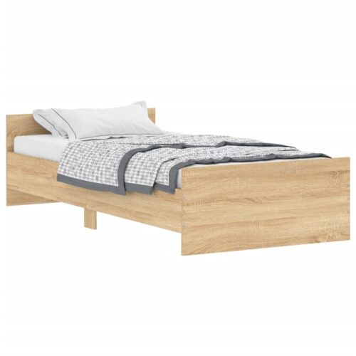 Bed Frame Sonoma Oak 90x190cm Engineered Wood - Image 2