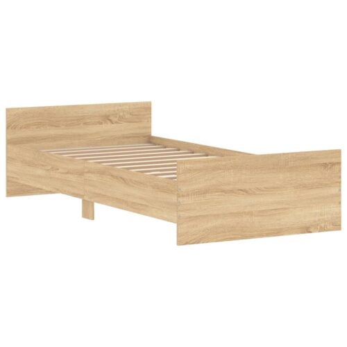 Bed Frame Sonoma Oak 90x190cm Engineered Wood - Image 3