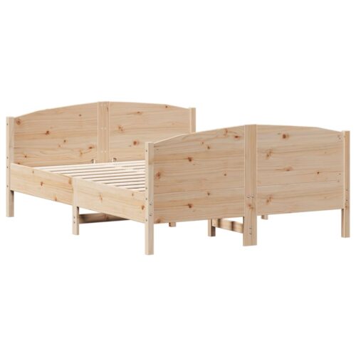 Bed Frame 135x190cm Solid Wood Pine - Image 2