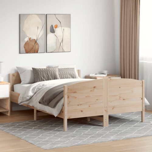 Bed Frame 135x190cm Solid Wood Pine - Image 3