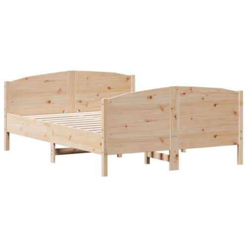 Bed Frame 135x190cm Solid Wood Pine - Image 6