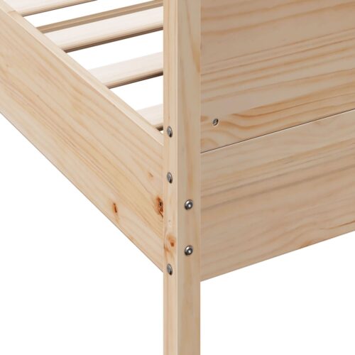 Bed Frame 135x190cm Solid Wood Pine - Image 7