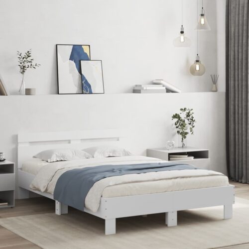 Bed Frame White 135x190cm - Image 3