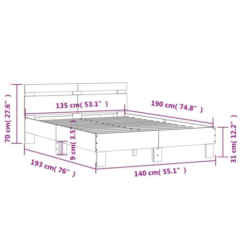 Bed Frame White 135x190cm - Image 10