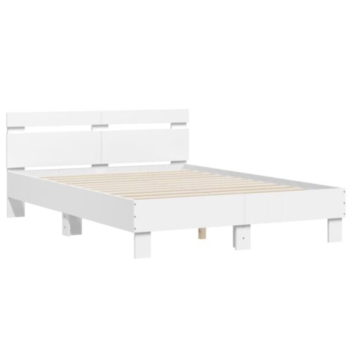 Bed Frame with LED White 135x190cm - Image 6