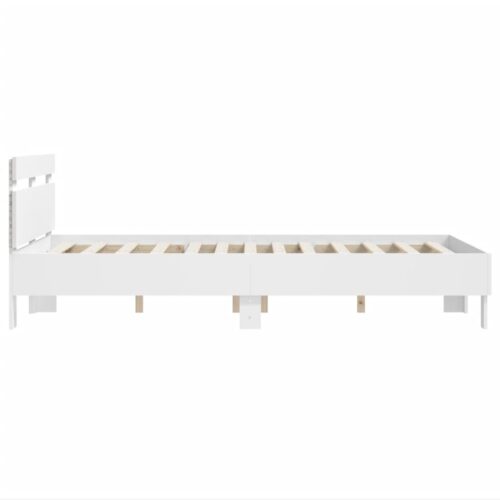 Bed Frame with LED White 135x190cm - Image 8