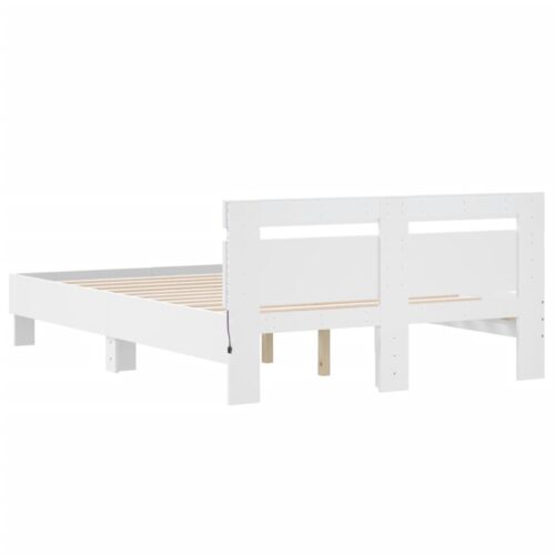 Bed Frame with LED White 135x190cm - Image 9