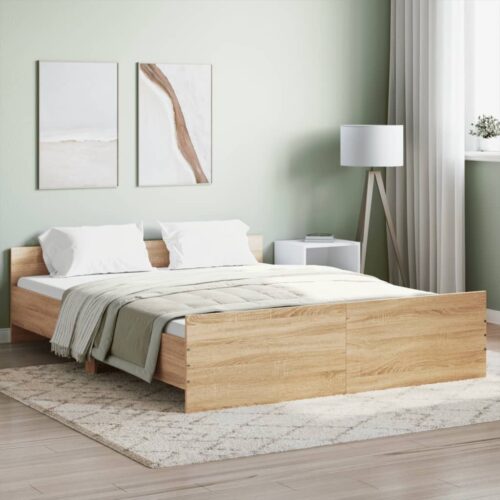 Bed Frame Sonoma Oak 150x200cm - Image 10