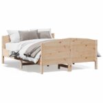 Bed Frame 150x200cm Solid Wood Pine