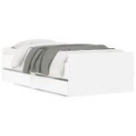 Bed Frame with Drawers White 90x190cm