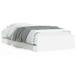 Bed Frame with Drawers White 90x190cm